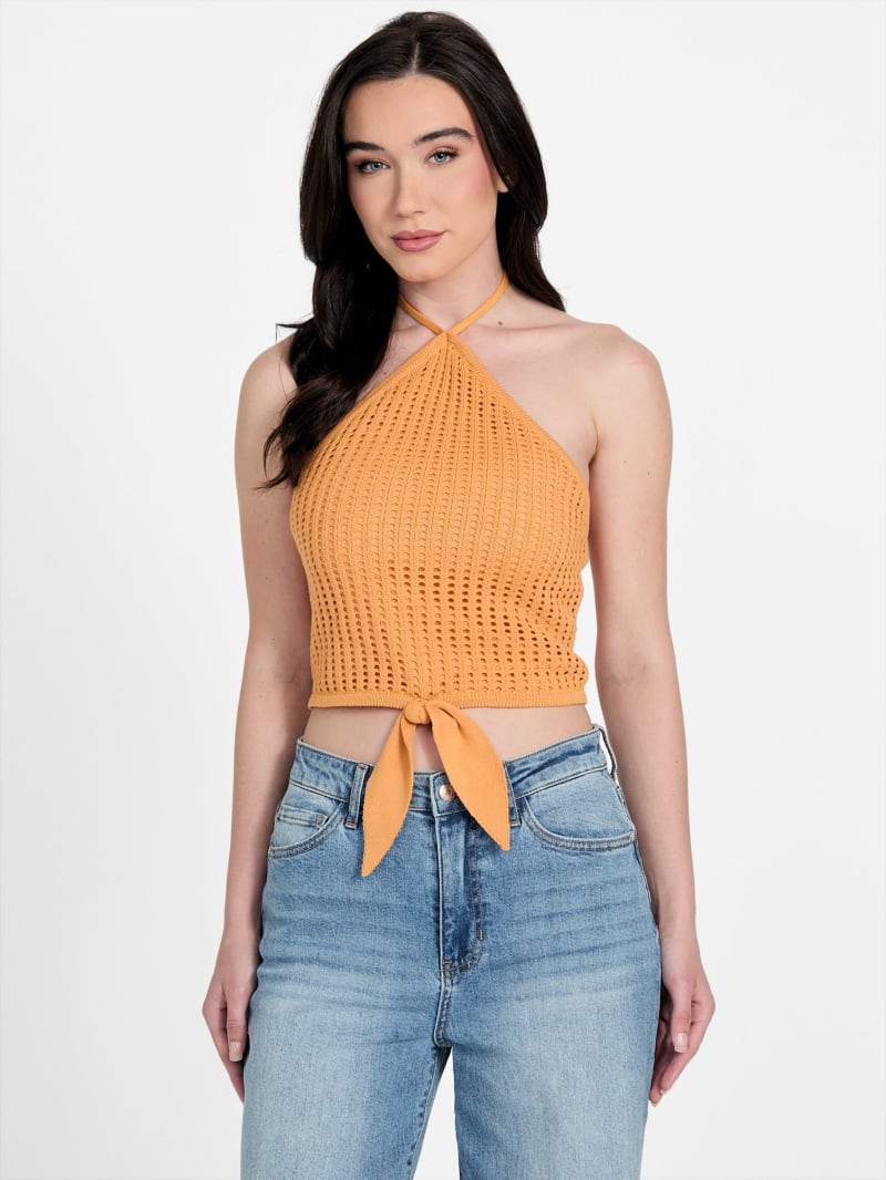 Miley Crochet Halter Top | GUESS Factory