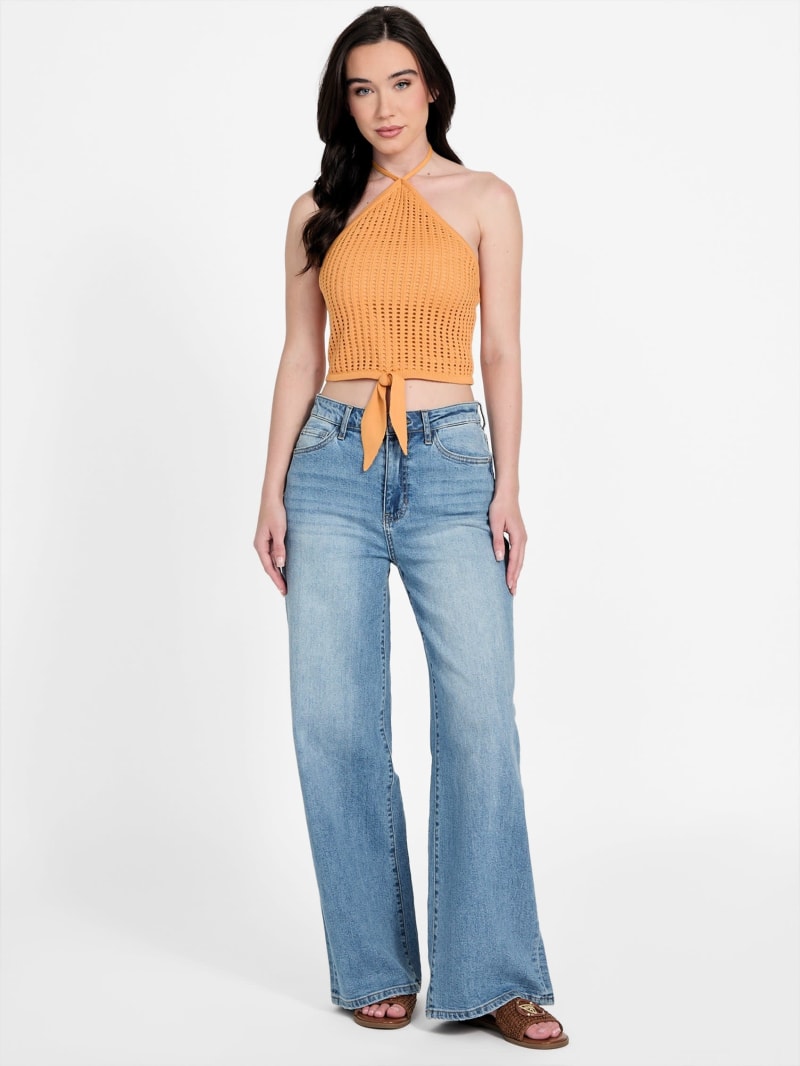 Miley Crochet Halter Top | GUESS Factory