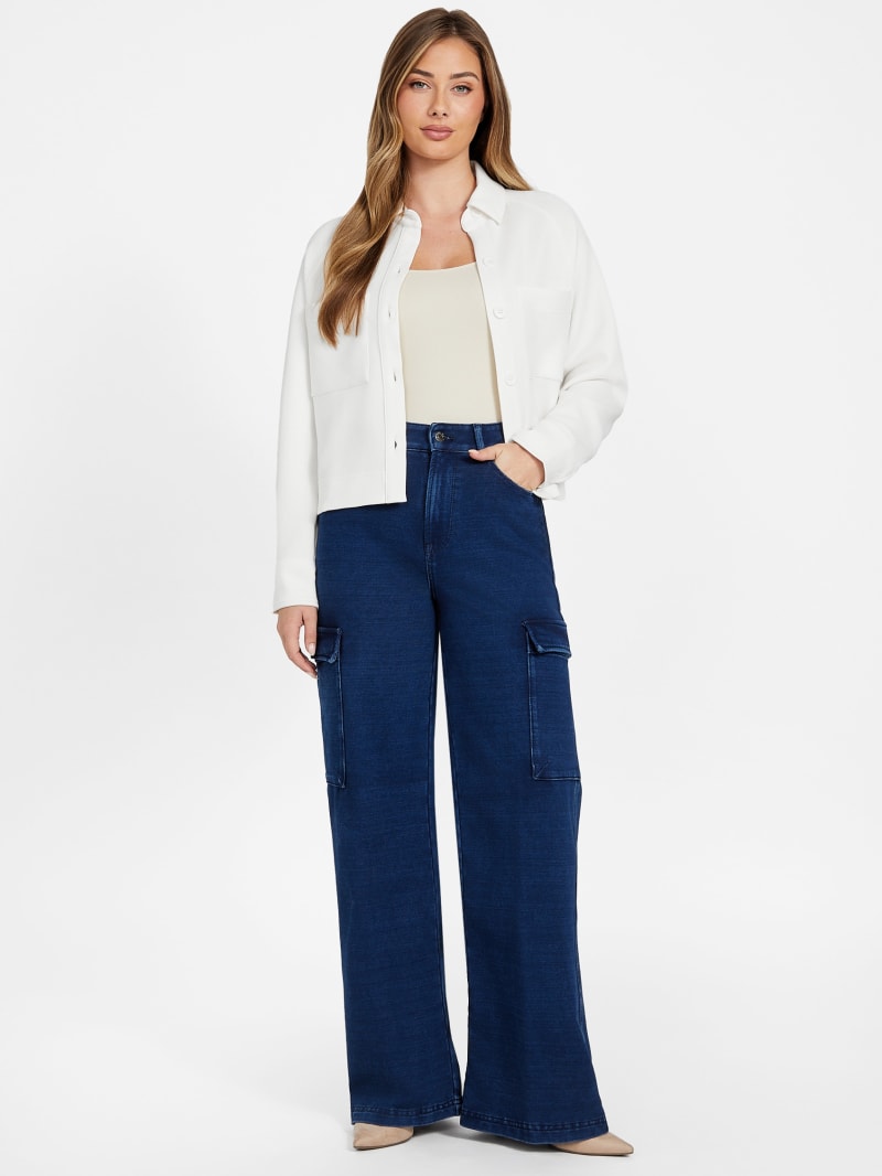 Angelique High-Rise Wide Leg Cargo Jeans | GUESS Factory