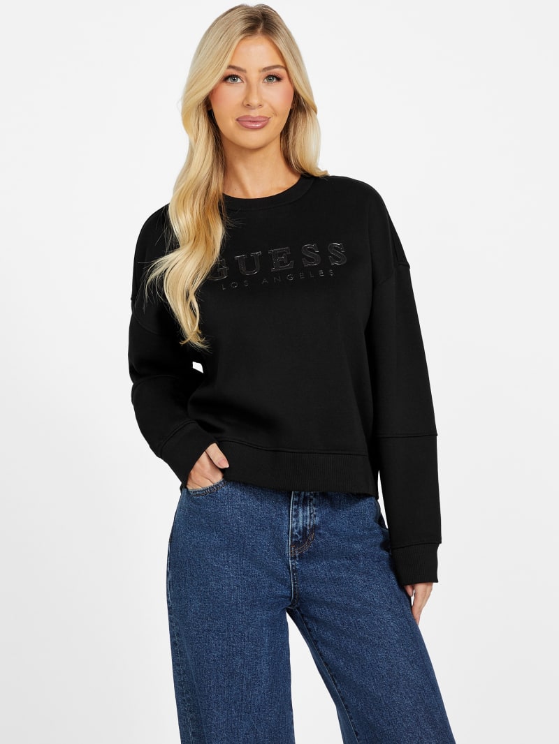 type W grateful / essential black　stina Jole Fleece Pullover | GUESS Factory
