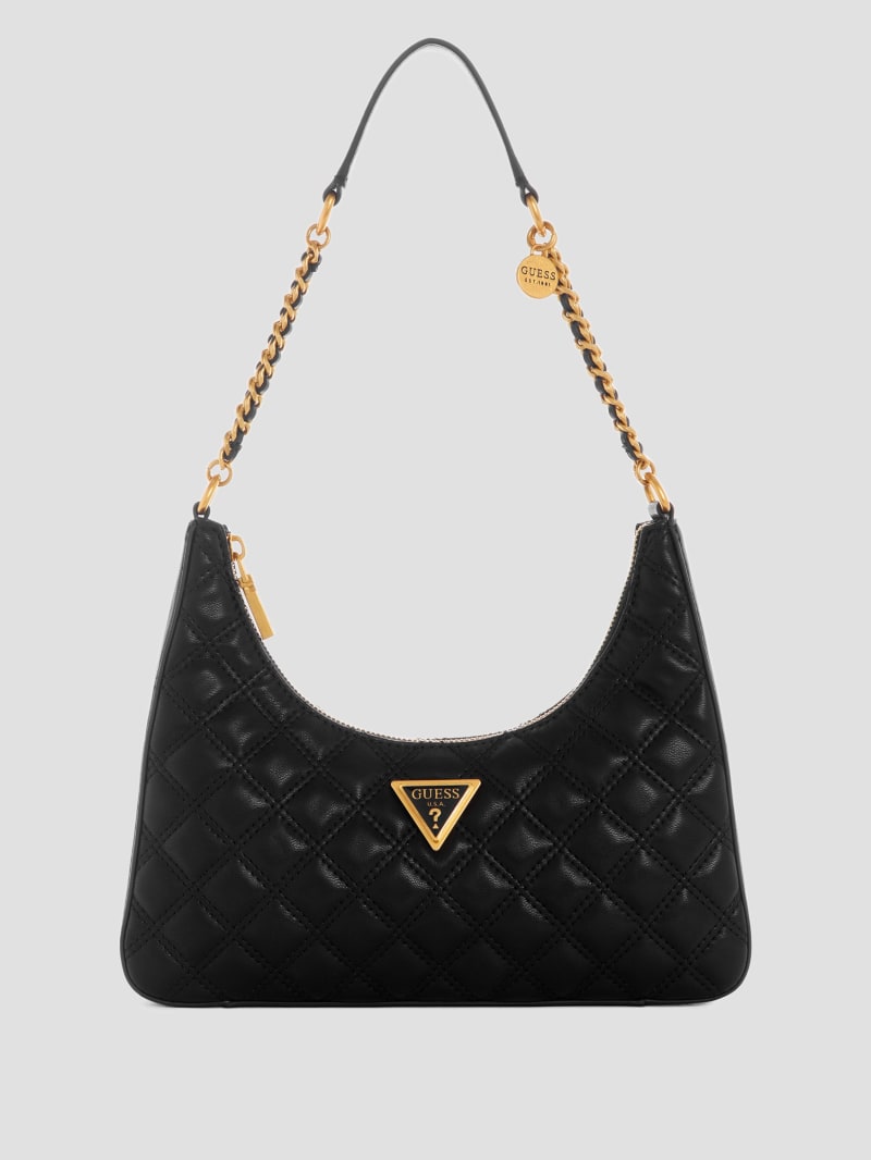 Guess Giully Quilted Top Zip Shoulder Bag - Black