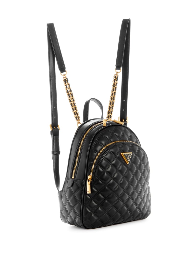 Black quilted backpack purse hotsell
