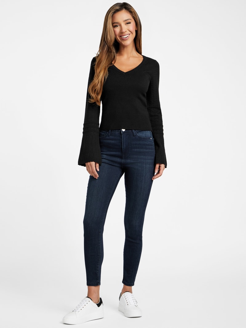 『CHRO 3BTTN 2SNAP BLACK』 Eco Shana Three-Button Mid-Rise Skinny Jeans | GUESS Factory