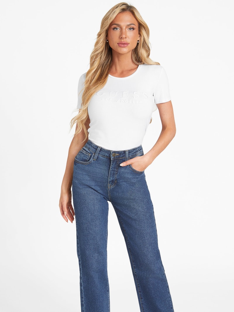 Lizza Embroidered Logo Tee | GUESS Factory