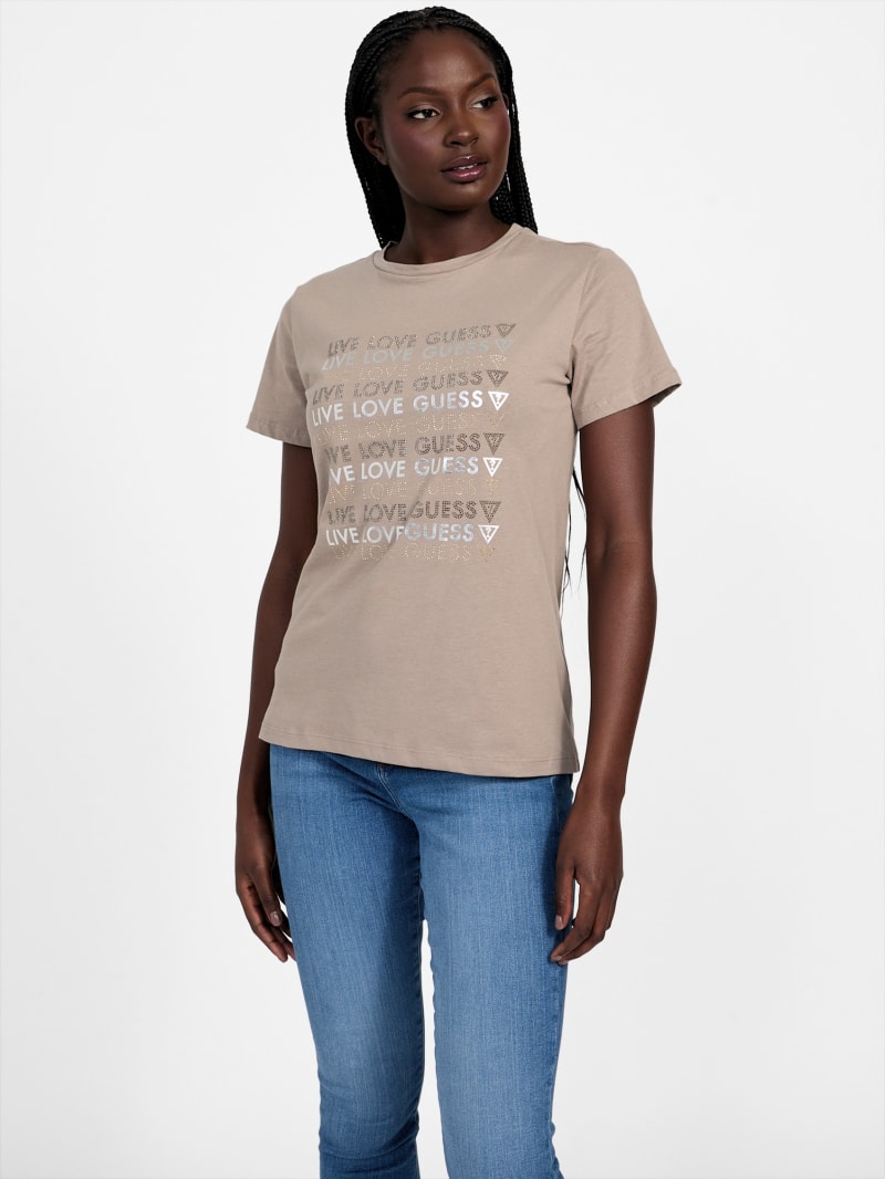 Halie Crewneck Rhinestone Tee