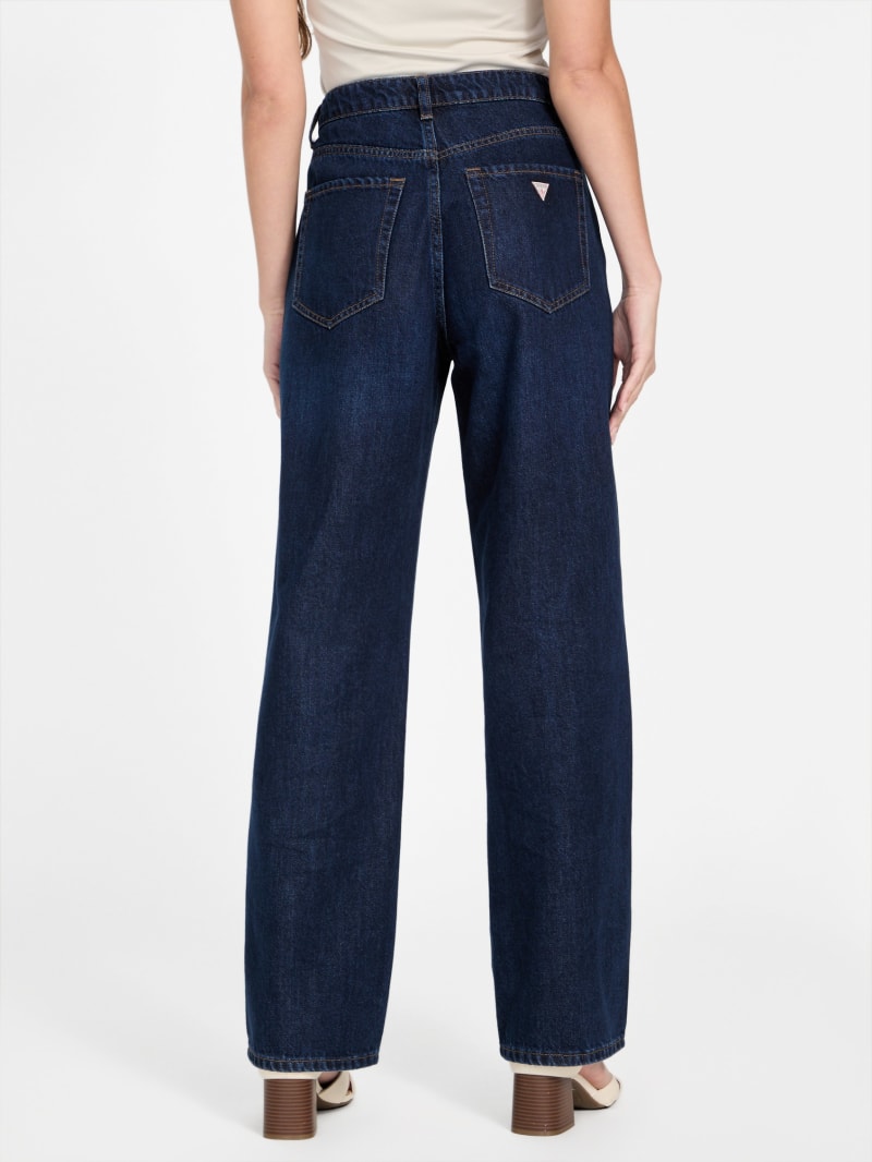 【PORTERNA】Shownu damage straight jeans Selina High-Rise Straight Jeans | GUESS Factory