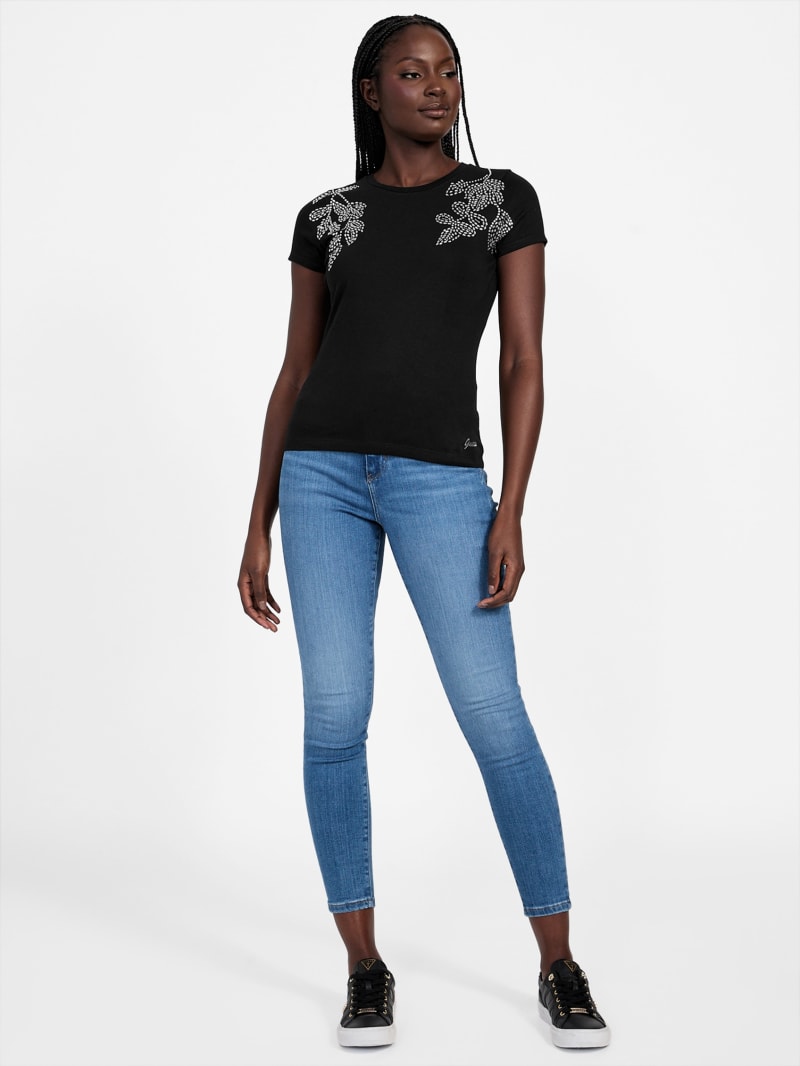 Julianne Floral Rhinestone Tee | GUESS Factory