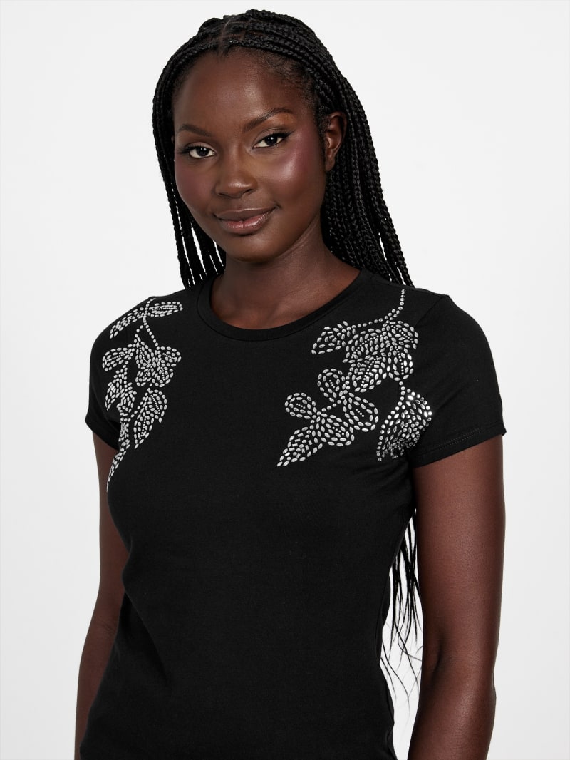 Julianne Floral Rhinestone Tee | GUESS Factory