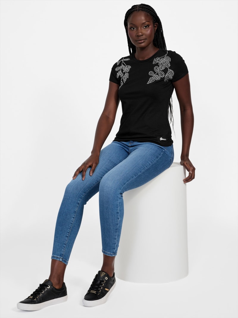 Julianne Floral Rhinestone Tee | GUESS Factory