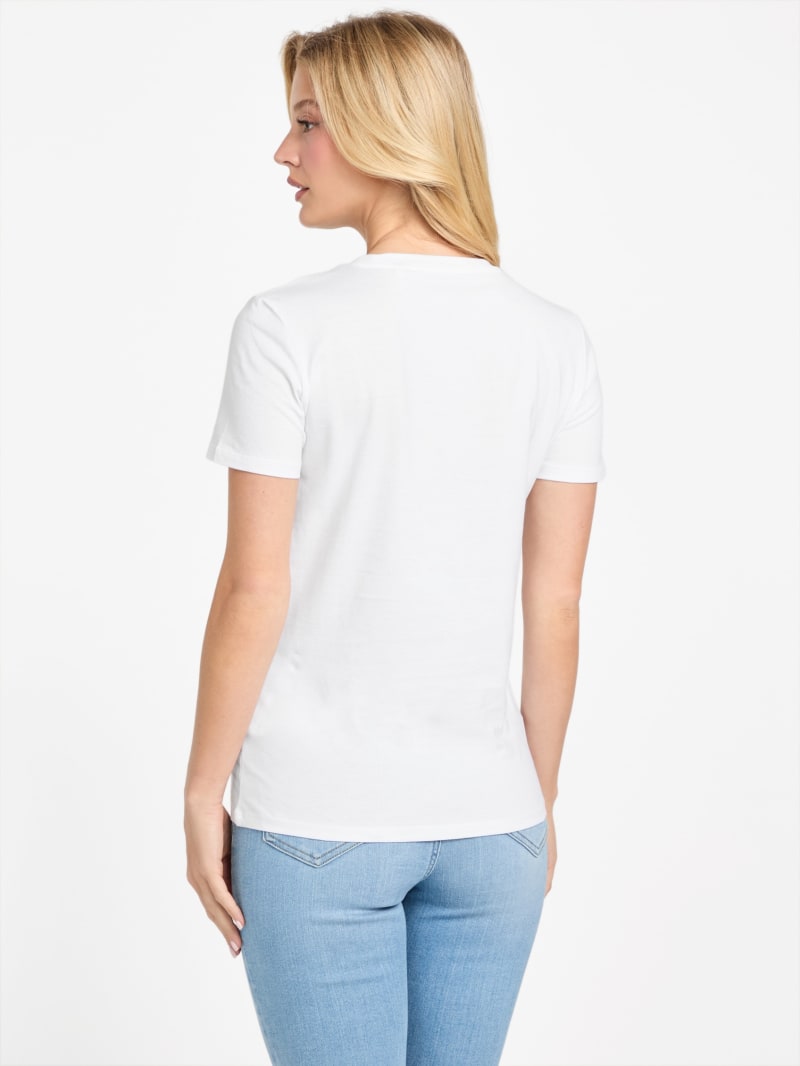 ★NOFFICIALNOFFICE★ BERRY WHITE CAKE SLICE LACE T-SHIRT Eco Aisha Logo Tee | GUESS Factory