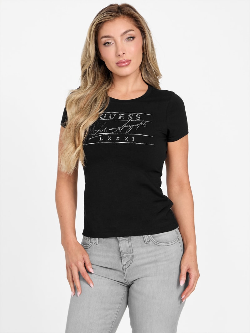 Tシャツ・カットソー VIVETTA Woman T-Shirt Black F0116905 9000 Eco Asia Logo Tee | GUESS Factory