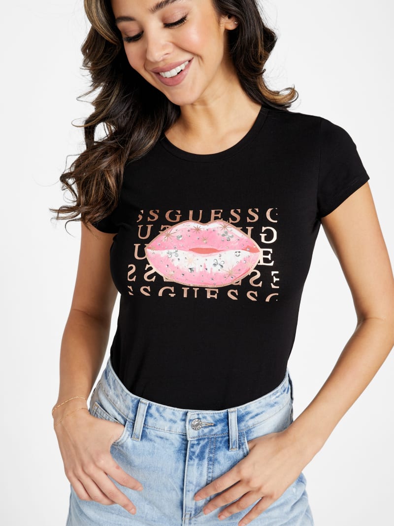 Guess lips shop t shirt