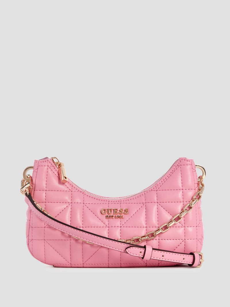 Guess pink quilted bag shop