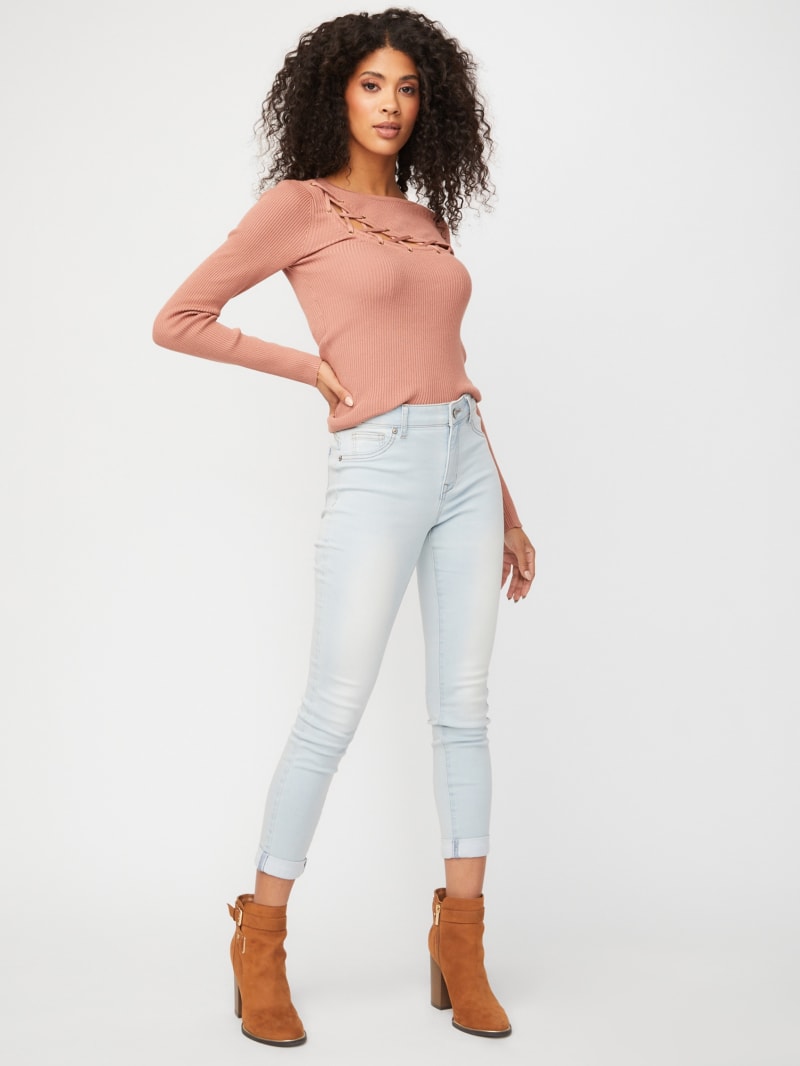 Mina Lace-Up Sweater