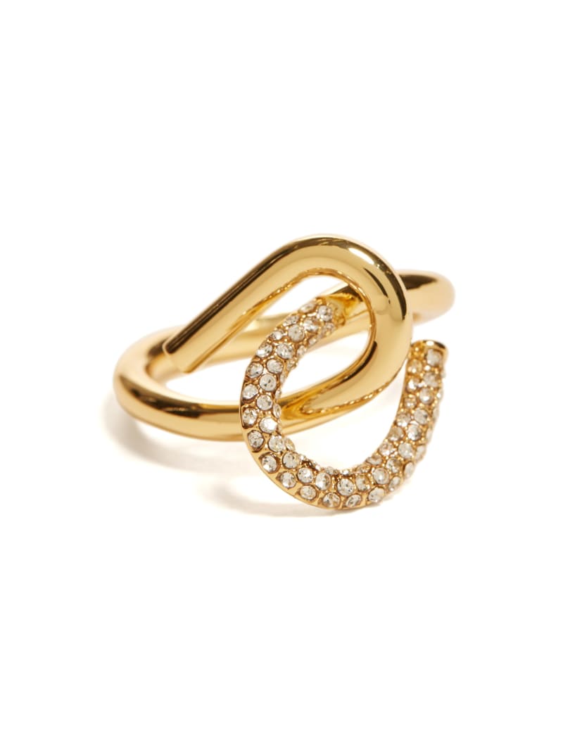 14KT Plated Curve Statement Ring - Size 7