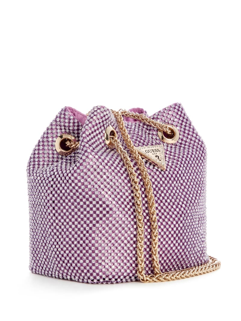 Lua Rhinestone Mesh Mini Pouch Bag