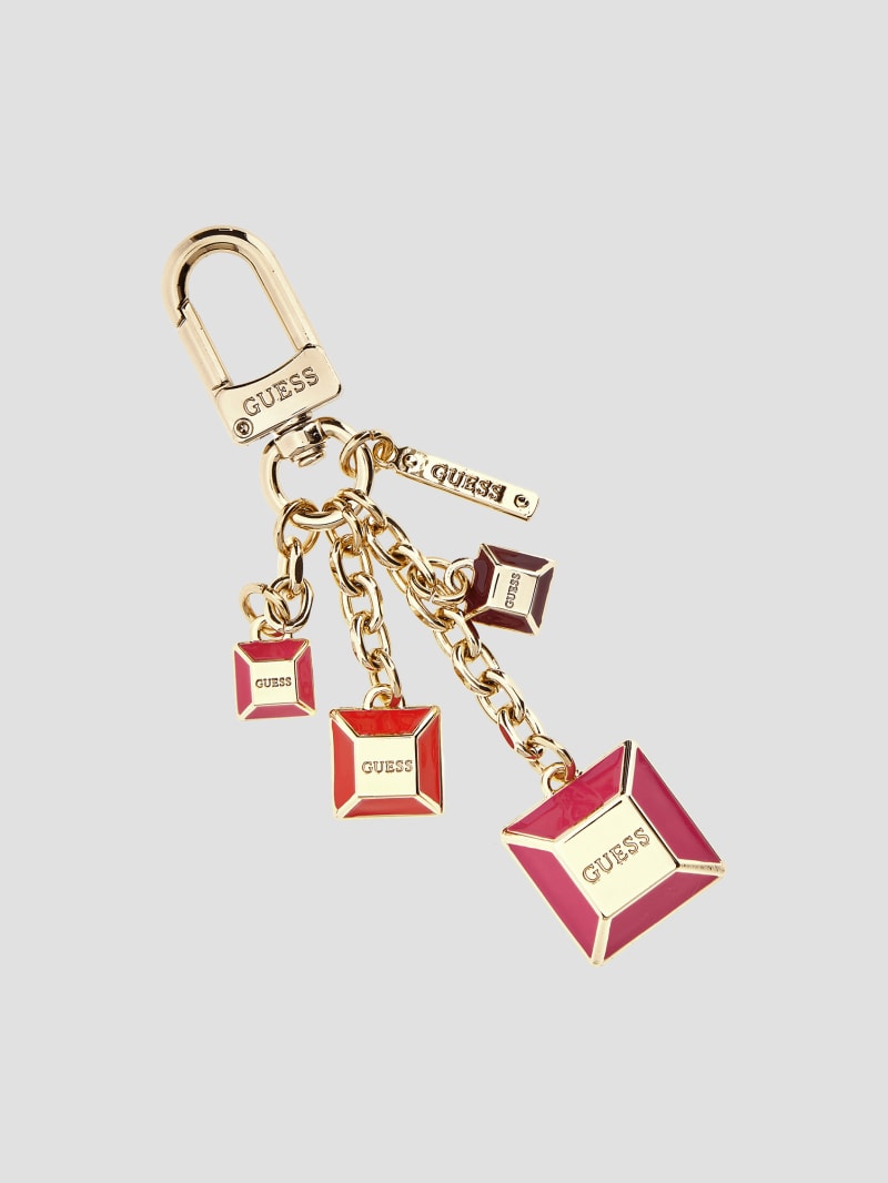 VIN Beauty 30 Pieces Dice Keychain Charms, Multi-Colored Cube Square Dice Beads, 3D Acrylic Dice Pendant Charms Bulk for Bracelet Necklace Earrings