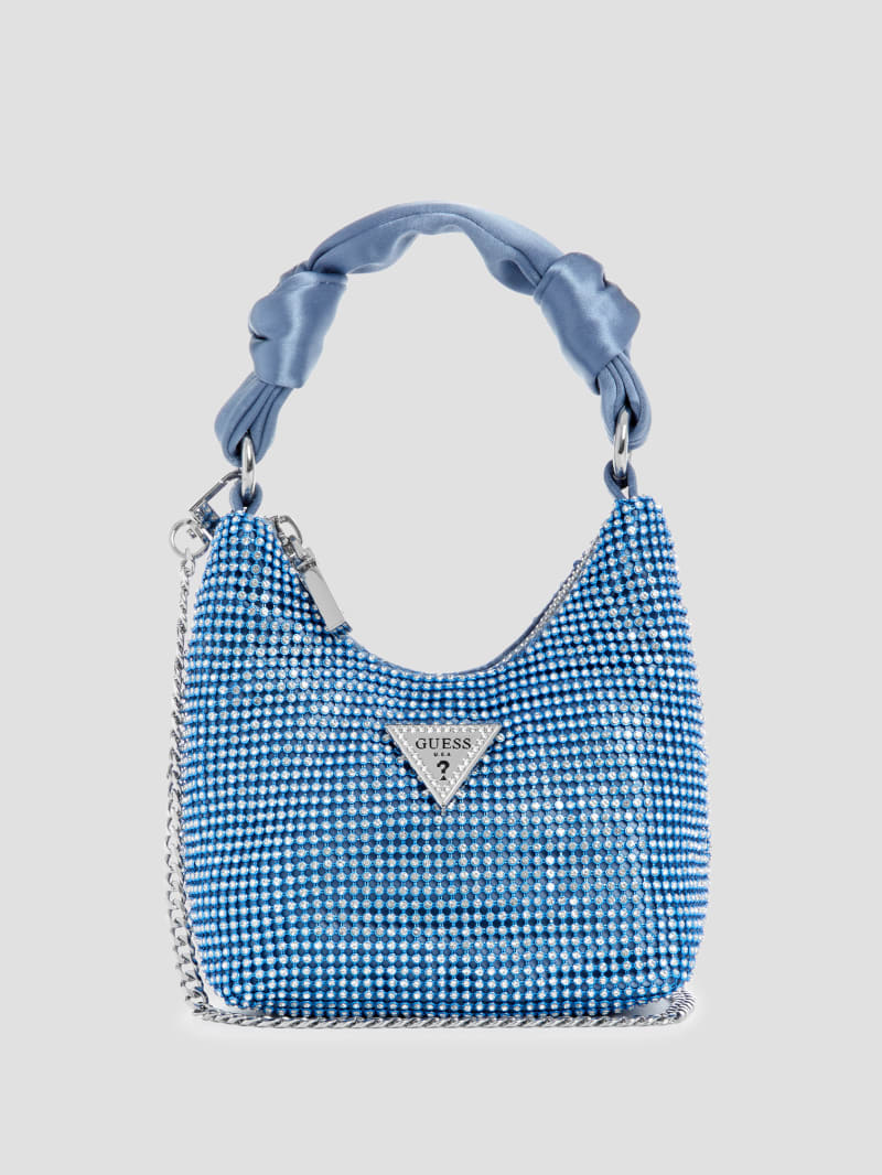【GUESS】LUAメタリックミニポーチショルダーバッグ GUESS Lua Mini Crossbody Top Zip, Pewter: Handbags: Amazon.com