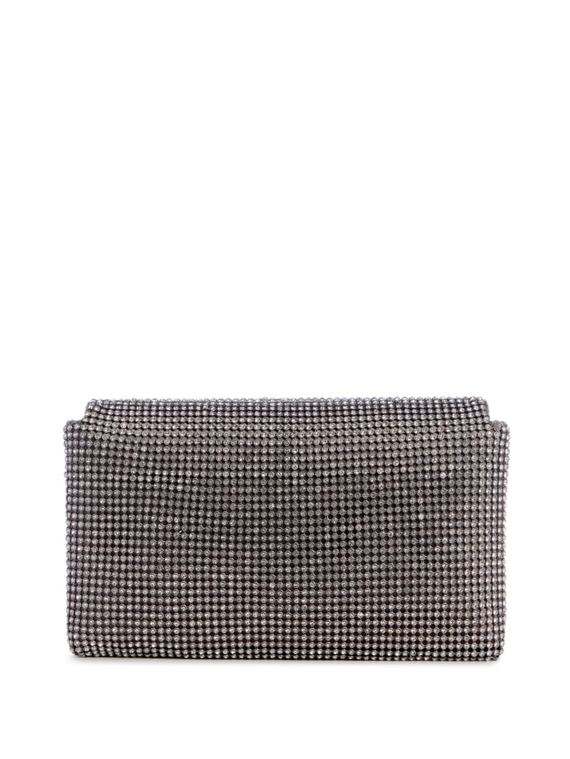 Guess silver clutch bag deals