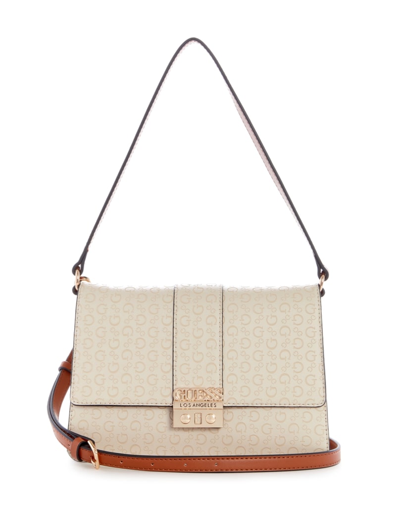 Evie Embossed Logo Medium Shoulder Bag | GUESS Factory Ca