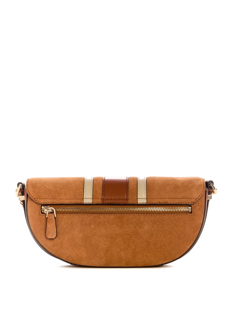 くれ。 GUESS® Erenia Suede Striped Convertible Crossbody