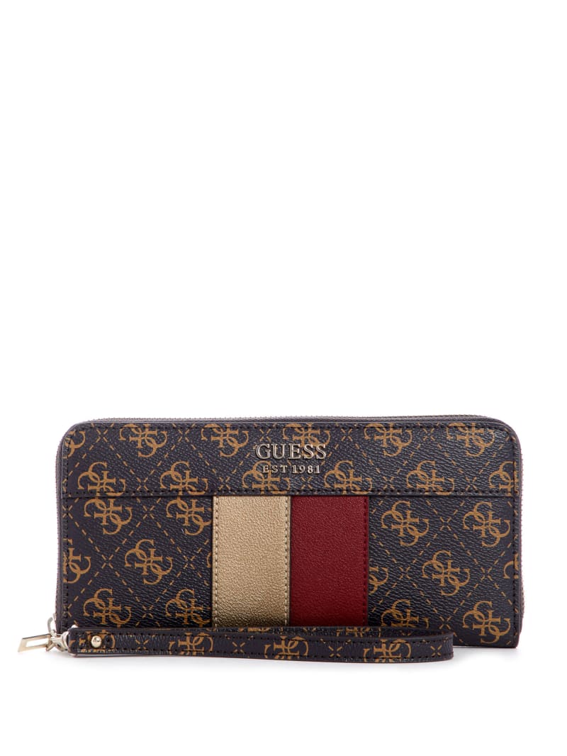 Katey Logo Print Large ZipAround Wallet GUESS