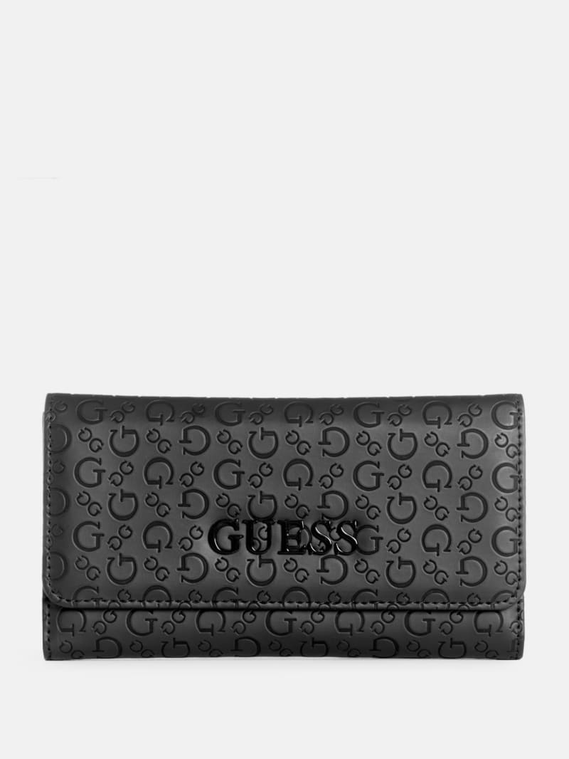 Bowie Debossed Logo Slim Clutch Wallet | GUESS Factory