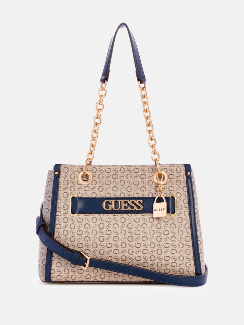 Creswell Logo Satchel GUESS Factory