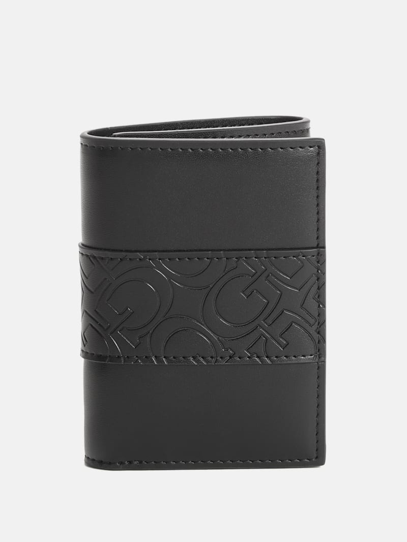 Embossed G Logo Trifold Wallet GUESS Factory