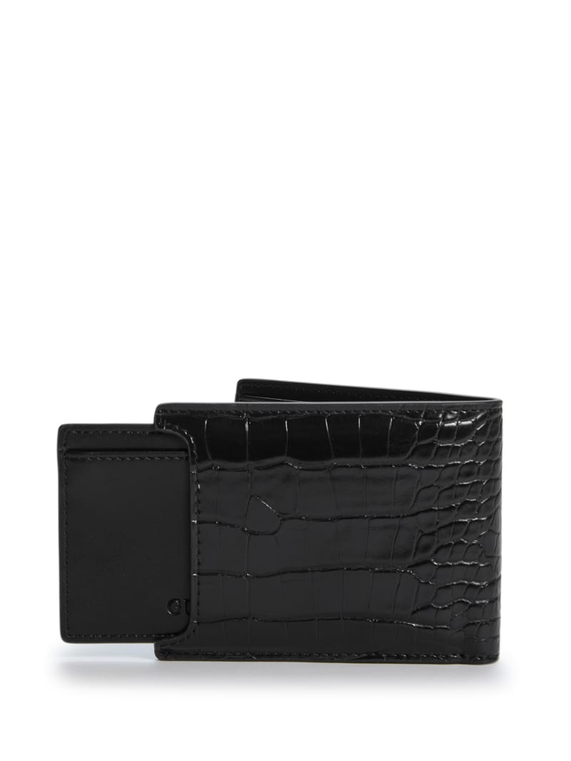 Croc-Embossed Bifold Wallet | GUESS Factory