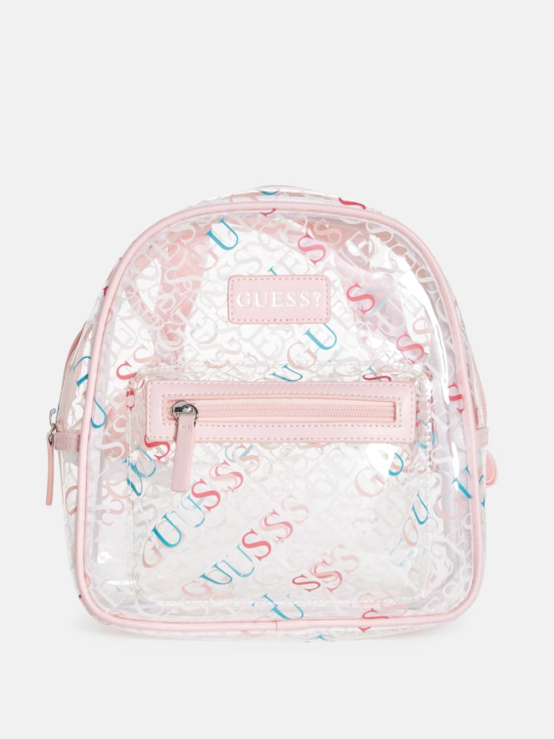 Logo Print Clear Plastic Backpack GUESS Factory Ca