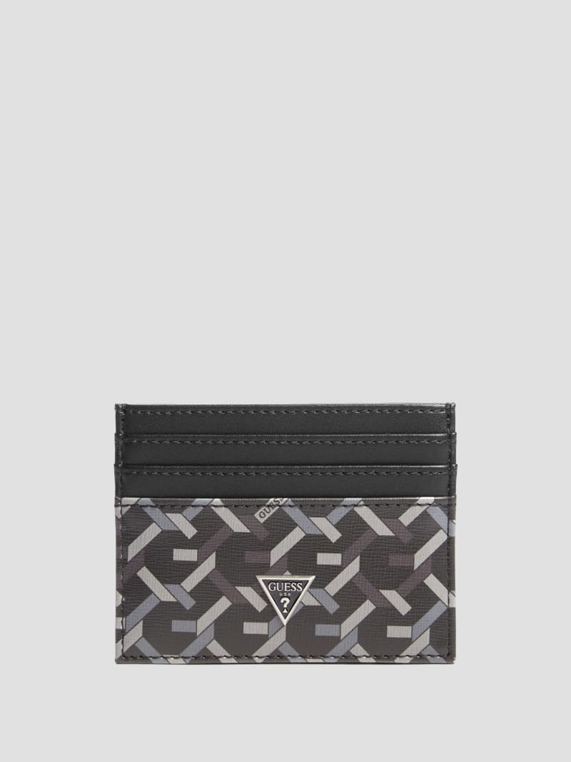 G Woven Leather Card Case