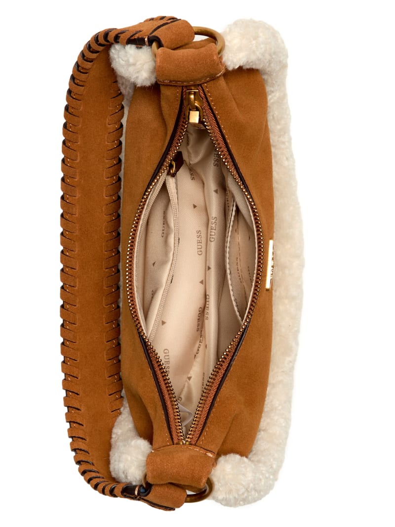 Amita Faux-Fur Trim Hobo Bag
