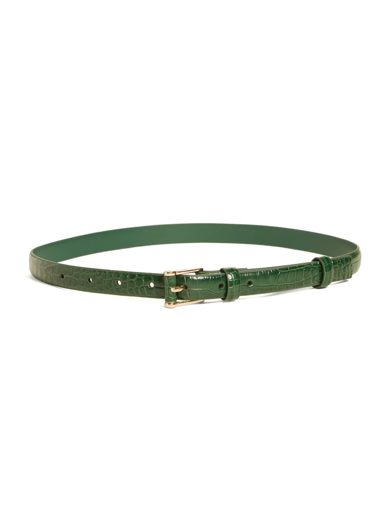 Thin green belt with coconut print - Green