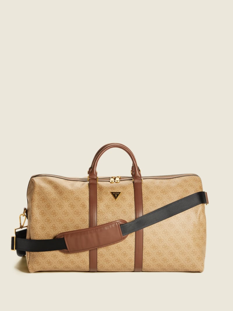 Guess Factory Logo-tape Duffle Bag in Brown