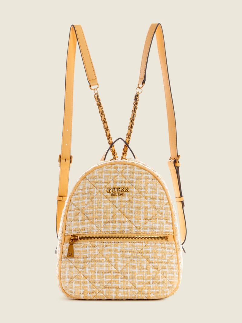 Original rrp £90 Genuine Guess Beige Backpack with Gold details 