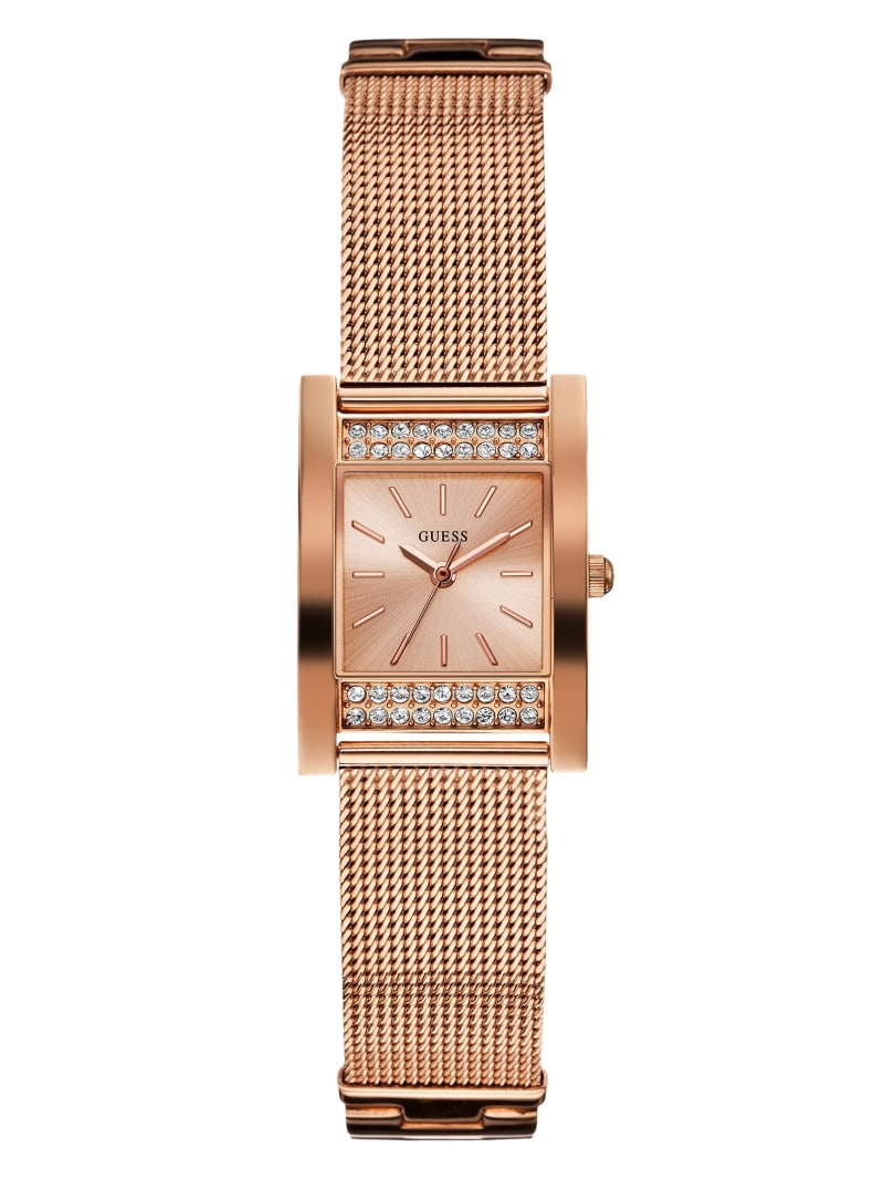 Rose Gold-Tone Mesh Analog Watch | GUESS Factory