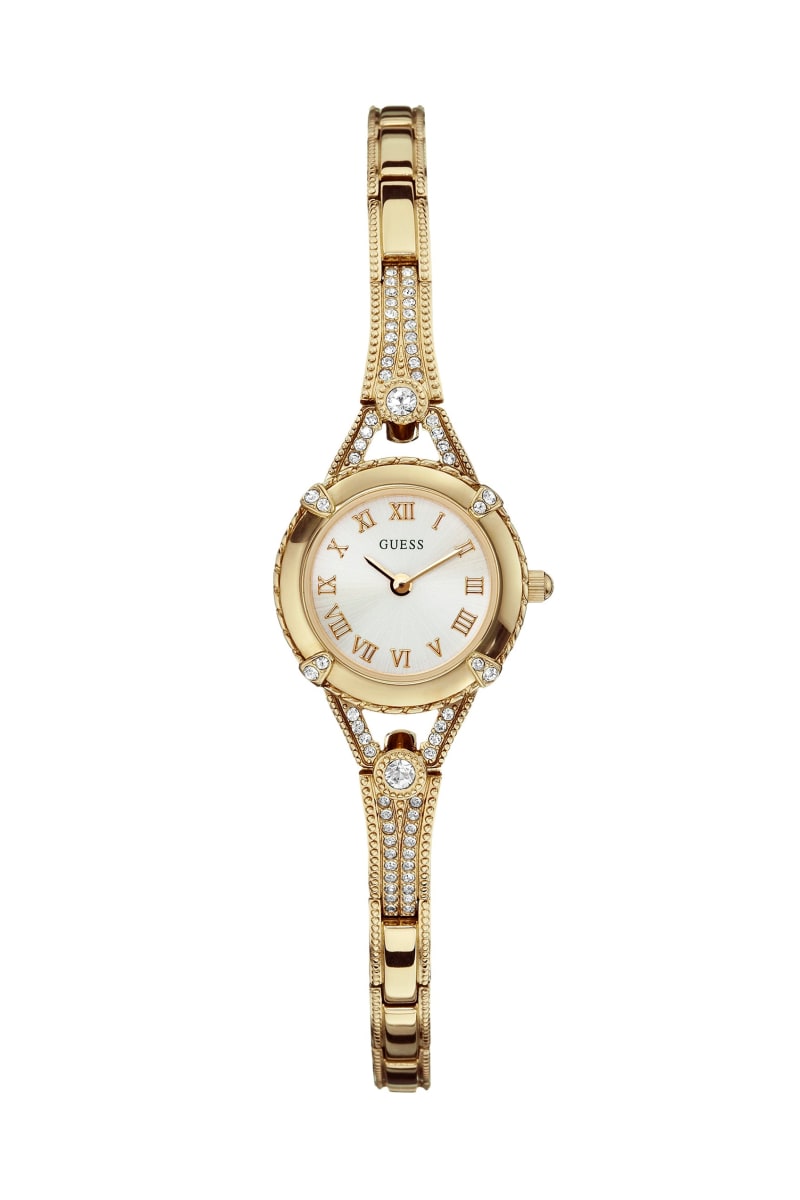 Yellow Gold-Tone Petite Crystal Watch