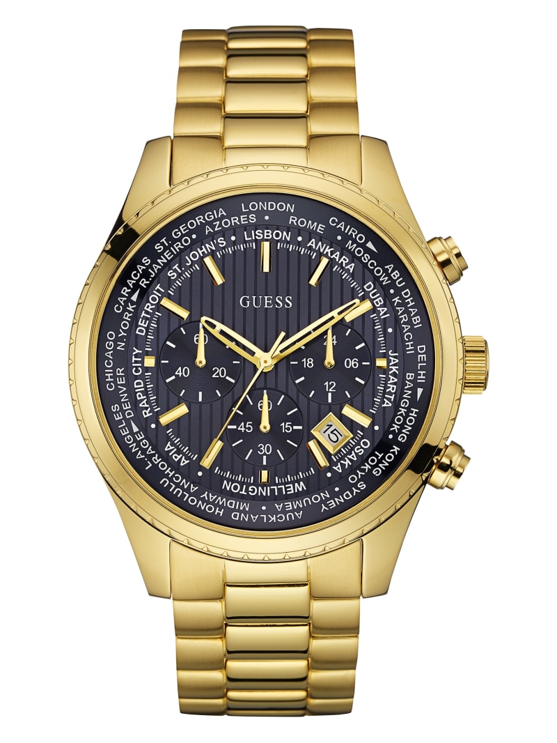 Pursuit GoldTone Multifunction Watch GUESS Factory Ca