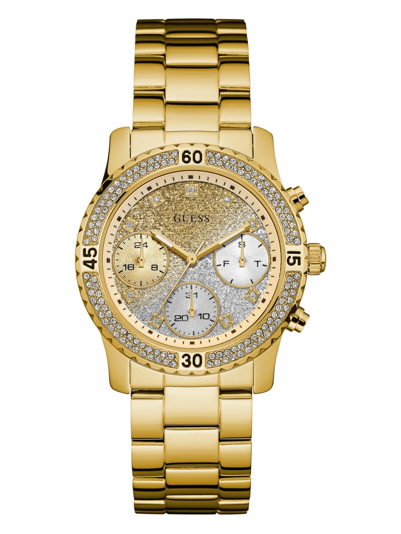 Gold Tone Ombre Shimmer Multifunction Watch