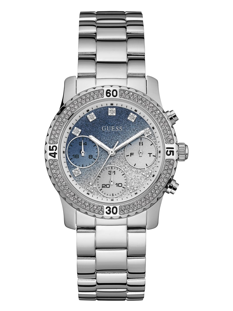 Factory Silver Tone Multifunction Watch Silver