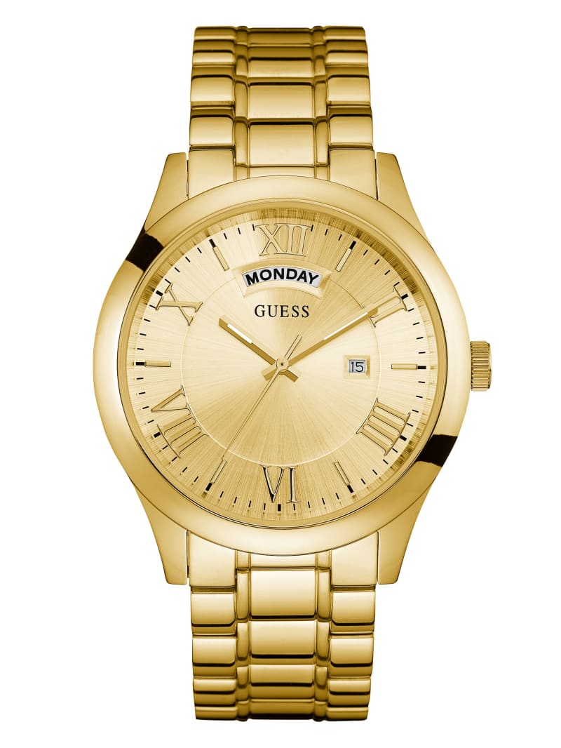 Guess Gold-Tone Classic Multifunction Watch. 3