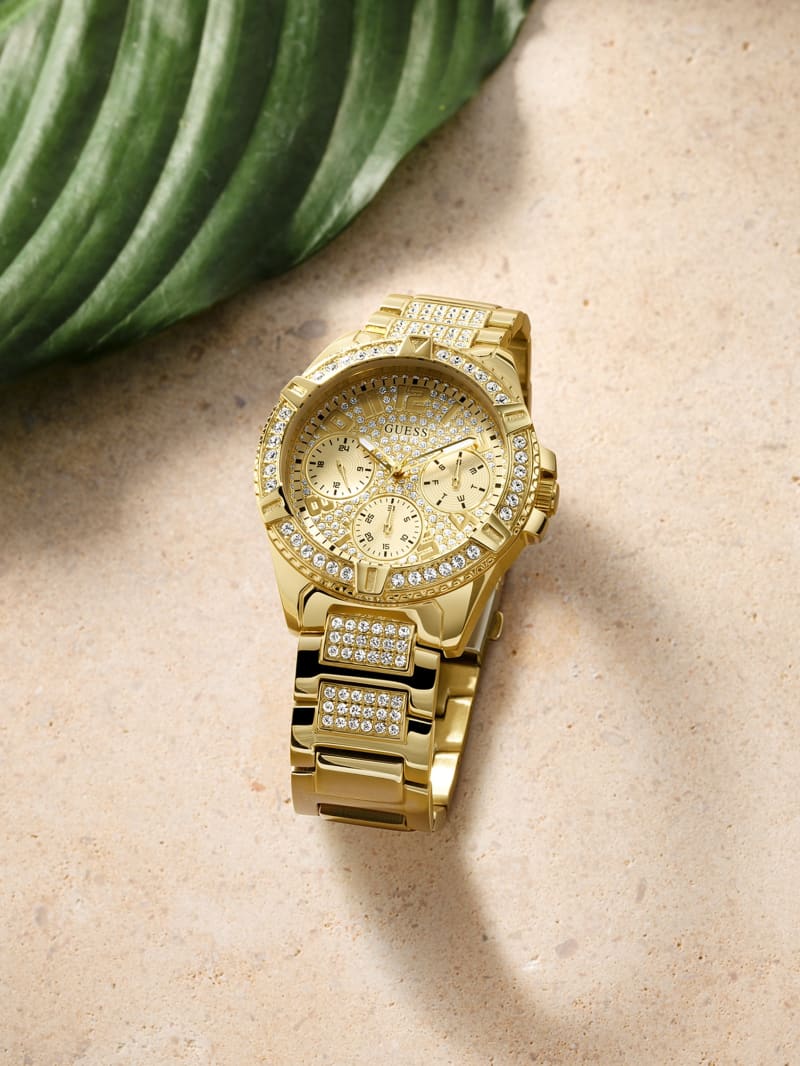 Guess Gold-Tone Multifunction Watch. 3