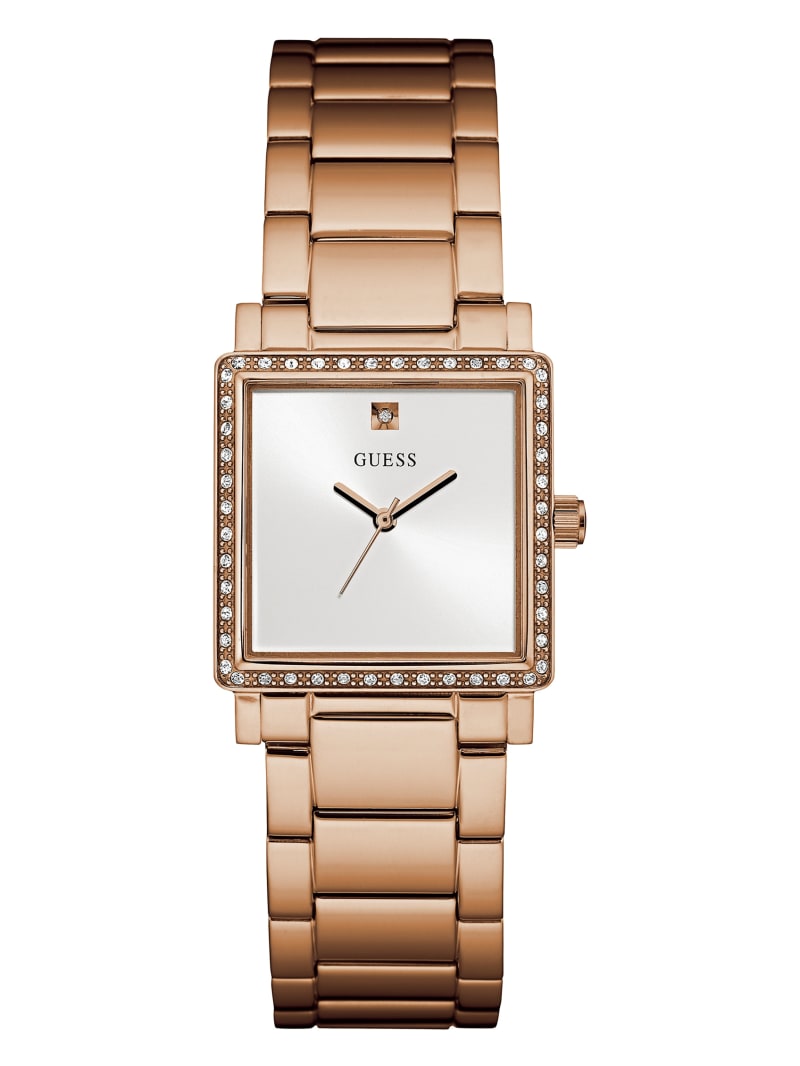 Rose GoldTone Square Analog Watch GUESS Factory