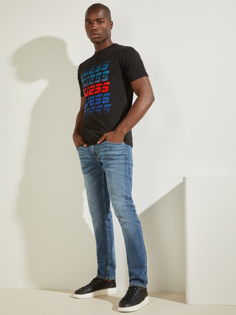 Guess repeat logo crewneck on sale