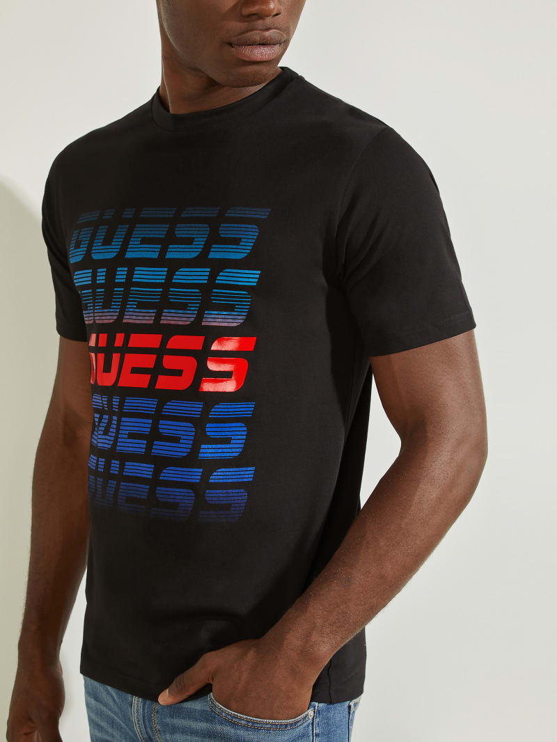Guess repeat logo crewneck on sale