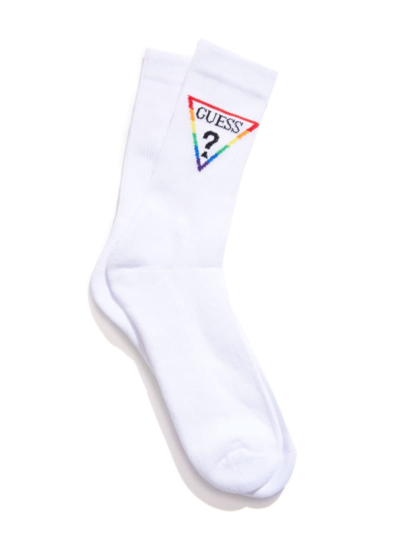 Rainbow Logo Crew Socks | GUESS Canada
