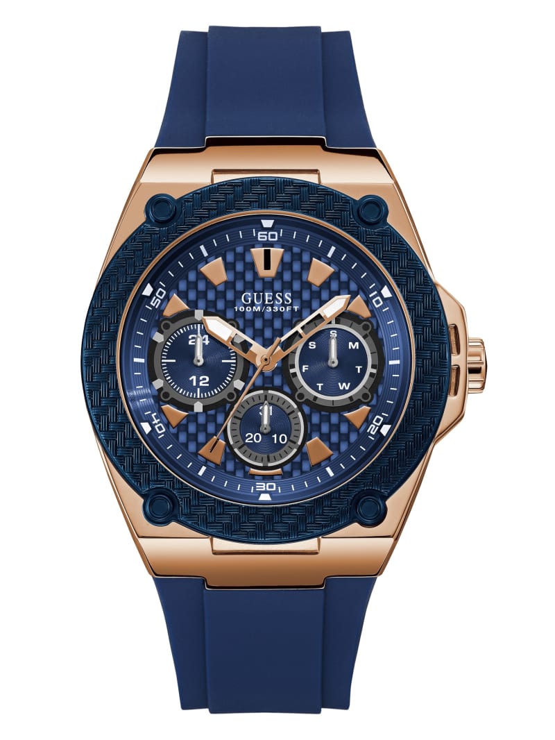 Guess Blue and Gold-Tone Chronograph Watch. 3