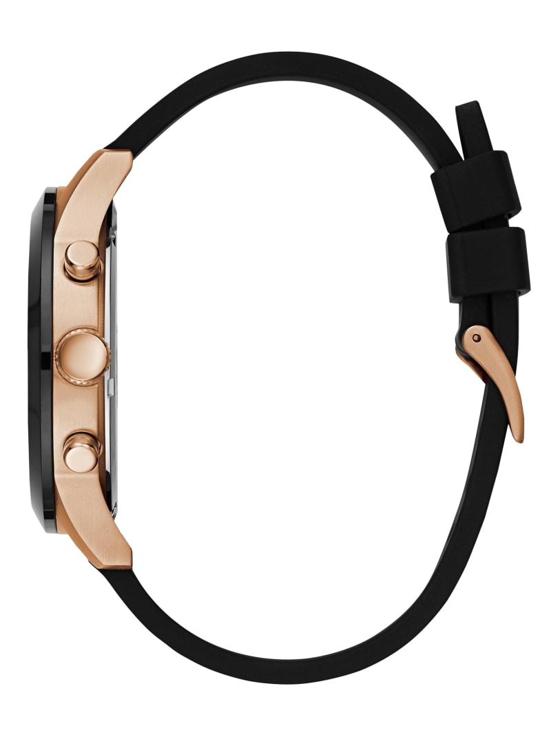 Black and Rose Gold Tone Multifunction Watch GUESS Canada
