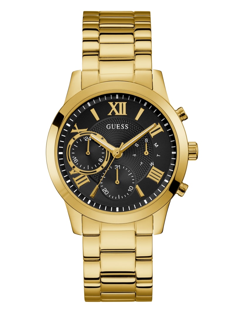 Black and GoldTone Chronograph Watch GUESS